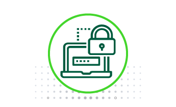 icon of lock over laptop
